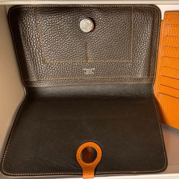 Vintage Hermes Dogon Duo Wallet Togo Leather Dual color - Picture 4 of 6